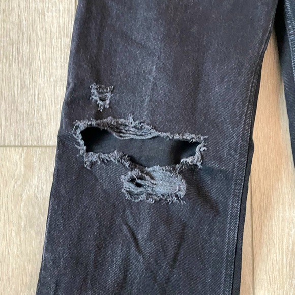 ZARA BLACK HIGH RISE WIDE LEG JEANS - Picture 2 of 7